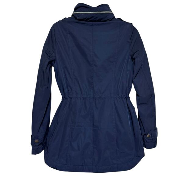 NEXT Women’s Navy Blue Cinched Waist Hidden Hood Utility Jacket Size Small 4 - Picture 7 of 12